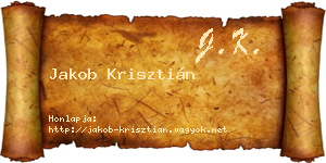 Jakob Krisztián névjegykártya